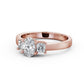 0.90CT Oval Cut Three Stone Lab Grown Diamond Ring  customdiamjewel 10KT Rose Gold VVS-EF
