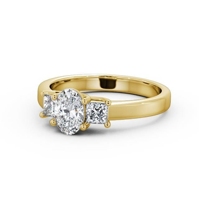 0.90CT Oval Cut Three Stone Lab Grown Diamond Ring  customdiamjewel 10KT Yellow Gold VVS-EF