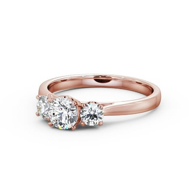 0.80CT Three Stone Round Lab Grown Diamond Ring  customdiamjewel 10KT Rose Gold VVS-EF